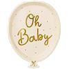 Generic 18 PIATTI DI CARTA per feste e cerimonie di ogni genere 18 piattini stoviglie monouso per compleanni ricorrenze ed eventi (Palloncino Oh Baby)