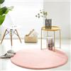 Teppich Wölkchen Tappeto Soffice Di Pelliccia Finta Di Coniglio - Decorazione Da Salotto - Tappeto Di Pelliccia Lavabile Come Tappetino Da Letto - Rosa - 120cm Rotondo
