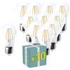 Superia Milano Superia Lampadine a filamento LED GOCCIA TRASPARENTE OVERCLASSIC 8W Equivalenti a 75W, 1055LM, LUCE CALDA, Attacco E27, Stile Vintage Retrò, Non Dimmerabile, Pacco da 10