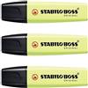 STABILO Set di 3 evidenziatori Boss Original, pastello, limone verde pastello
