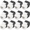DIGITUS DN-93603 - Modulo Keystone Cat 6-12 Pezzi - Presa di Rete RJ45 Cat6 Non schermata - 250 MHz - 1GBase-T - 1 Gbit/s - da AWG 26 a AWG 22 - Installazione Senza Attrezzi