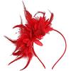 Surakey Fascia per capelli anni '20, con piume, copricapo per matrimonio, fascinator, vintage, da donna, per carnevale, festival, cosplay, costume per cocktail, matrimonio, tea party (rosso)