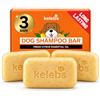 KELEBS Shampoo Per Cani Profumato | Elimina Odori | Anti Odore Rinfrescante | Cani Puzzolenti | Allergie | Oli Essenziali Agli Agrumi & Fiocchi d'Avena Biodegradabile 3PZ