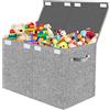 VERONLY Scatola Porta Giochi Bambini, Contenitore Giochi Bambini con Coperchio, 83L Grande Baule Portagiochi Bambini Per Giocattoli, Libri, Vestiti, Camere Da Letto (Grigio Chiaro)