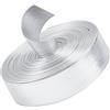 GORGECRAFT 5m 20mm di Larghezza Argento Metallizzato Strisce di Pelle Cinturino in Pelle Lucida Corda Stringa Spogliarellista Piatto Perline Stringa Artigianale Doppia Faccia in Pelle Finto Cavo