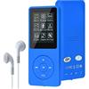 Lychee - Lettore musicale digitale, lettore MP3/MP4, 8 GB, lettore musicale HiFi portatile, senza perdita di suono, con musica/video/registrazione vocale/radio FM, supporta fino a 64 GB (blu)