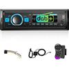 Hodozzy DAB+/DAB Autoradio 1 Din Audio Digitale Bluetooth Musica Stereo Autoradio 12V Lettore MP3 con USB/TF/SD/AUX/EQ/FM Radio/SWC