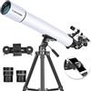 CELTICBIRD Telescopio per adulti ad alta potenza, telescopi da viaggio per adulti, regali per principianti di astronomia, telescopio rifrattore 900 con apertura da 80 mm con attacco AZ