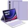 GOOJODOQ Custodia per tastiera per Samsung Galaxy Tab S9 2023, tastiera rimovibile QWERTZ con custodia protettiva per Galaxy Tab S9 11 pollici 2023 (SM-X710/SM-X716B/SM-X718U), viola
