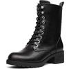 DREAM PAIRS Stivali da Combattimento con Lacci Neri Stivali Invernali Militari a metà Polpaccio per Le Donne Zipper Anfibi Stivali,Size 37,Nero/PU,DMB214