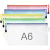 MUNSKT 5pcs borsa in plastica A6 cartella cartella cartella borsa con cerniera maglia ultra spessa per file Puzzle cosmetico punto croce archiviazione ideale per ufficio, casa e viaggi scolastici