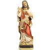 DRW Figura Sacro Cuore di Gesù imitando Legno Resina Dipinta a Mano 14 cm