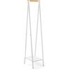 Brabantia Stand Appendiabiti Linn, compact- Appendiabiti Stand - Riponi, Appendi, arieggia o asciuga gli indumenti - Robusto telaio in acciaio e asta in bambù - 47,6 cm x 34 cm x 170 cm - White