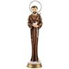 DRW Statuina San Francisco de Asis Allungata Resina dipinta a mano con Corona di Metallo 30 cm