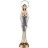 DRW Statuetta Madonna di Lourdes allungata in resina dipinta a mano con corona in metallo 30 cm