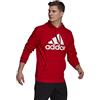 adidas Men's Standard Essentials Fleece Big Logo Hoodie, Scarlet/White, Large