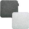 DuneDesign 2 Cuscini di Feltro per Sedie 35x35cm Quadrato 8mm Bicolore Grigio