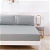 Jemiipee Lenzuola con Angoli in Tinta Unita, Letto Francese 140x200 cm - Lenzuola Sotto con Angoli Transpirante e Lavabile in Microfibra Morbida, Grigio Chiaro