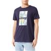 JEEP J T-Shirt Uomo Stampa Grande Sfondo Corteccia Camouflage J23W, Nero, M