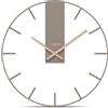 Cander Berlin Jenson - Orologio da parete XXL, silenzioso, 40 cm, in metallo, senza ticchettio, grande, moderno, grigio caldo, soggiorno, cucina, vintage