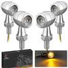 evermotor Frecce LED Moto Omologate, 12V 4 Pezzi Cromato E24 Universale Mini Indicatori di Direzione Segnale IP67 impermeabile