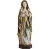 DRW Statuina Vergine di Lourdes Stile Legno Vecchio Resina Dipinta a Mano 30 cm