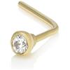 Mia Gioielli - Piercing Diamante 0.015 ct in Oro 18k (750) Bianco o Giallo | Orecchino Naso Oro, Con Diamante Taglio Brillante da 0.015 carati, Stile Classico, Anallergico per Donna Ragazza, Unisex