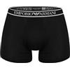 Emporio Armani Stretch Cotton Core Logoband 3-Pack Boxer, Boxer Uomo, Nero (Black-Black-Black), M