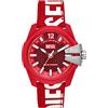 Diesel Orologio Baby Chief da Uomo, Movimento a Tre Lancette a Energia Solare, Cassa in olio di ricino Rosso da 43 mm con Cinturino in PU Organico, DZ4619