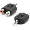 CABLEPELADO Adattatore stereo jack 3,5 mm maschio a 2 RCA femmina | adattatore convertitore audio | AUX-IN TRS | RCA a jack | Dual | PVC | nero