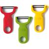 Kuhn Rikon Pelapatate originale svizzero, confezione da 3 pezzi, rosso/verde/giallo