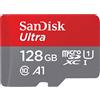 SanDisk Ultra microSDXC UHS-I memory card 128 GB + adapter (A1, Class 10, U1, Full HD videos, up to 120 MB/s read speed),, Speed-Mbps/10x