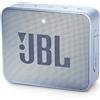 JBL GO 2 Speaker Bluetooth Portatile, Cassa Altoparlante Bluetooth Waterproof IPX7, Con Microfono, Funzione di Noise Cancelling, Fino a 5h di Autonomia, Blu Chiaro