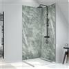 AURLANE Pannello a parete con doccia composita - foglio di pietra e cemento - 90 x 210 cm - Ghiaccio verde 90
