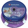 Verbatim (TG. 25 Pack Spindle - Printable) Verbatim DVD+R Double Layer 8x Speed 8,5 GB, s