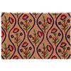 Relaxdays Zerbino in Fibra di Cocco, 60 x 40 cm, Design Fiori, Tappetino da Interni ed Esterni, Antiscivolo, Multicolore