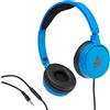 Music Sound | HEADBAND filo Basic | Cuffie on ear pieghevoli con filo e microfono - Jack 3.5 mm - Colore Blu