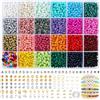 HOLDLEAF 4mm Perline per Braccialetti，Perline Colorate,Kit di Perline con Lettere Perle per La Creazione di Bracciali e Gioielli Fai Da Te per Bracciali, Gioielli e Artigianato