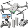SIMREX X800 Mini Drone con Fotocamera 1080P HD FPV, Quadricottero RC Pieghevole,Mantenimento dell'altitudine,Flip 3D, Modalità Senza Testa,Controllo della Gravità,Regali per Bambini, Adulti, Grigio