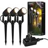 BRILONER - illuminazione da giardino Connect to Shine 12V, set di 3 faretti LED con picchetto, set base con trasformatore, IP65, luce bianca calda, faretto da giardino a LED, 25,5x4 cm, nero