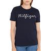 Tommy Hilfiger T-shirt Maniche Corte Donna Rope Puff Print Scollo Rotondo, Blu (Desert Sky), XS