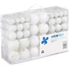 Relaxdays Palline di Natale, Set da 100, Addobbi Natalizi, Opache, Lucide, Glitterate, ∅ 3,4 e 6 cm, Decorazioni, Bianco