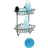 Wenko 24736 Rinconera Doble Vacuum-Loc Bari, Negro, Lega di Acciaio, Nero, 22,5 x 29,5 x 16 cm
