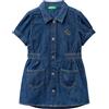 United Colors of Benetton Vestito 4AD6GV01E, Blu 901, 82 Bambina