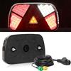 AGRISHOP Fanali Posteriori Rimorchio LED 12/24v, Luci Posteriori led per Rimorchio con Spina a 13pin Cavo 4m Cablato 2xAttacco a Baionetta 7Funzione Kit Fanali Posteriori Rimorchio, Fari led Trattore