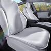 TOPABYTE Set Personalizzato Coprisedili Auto per Tesla Model 3 Model Y Model S 2017-2024, Conducente e Passeggero Auto Cuscino, Seta Ghiaccio Traspirante e Antiscivolo, Bianco (Senza LOGO)