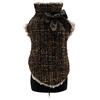 Trilly Tutti Brilli Cappotto in Lana e Peluche con Fiocco in Raso a Spilla, Marrone, XL - 1 Prodotto