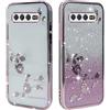 BAOJAY Compatibile per Samsung Galaxy S10 Silicone Case [Glitter Bling Cover Glitter Clear View,Custodia Trasparente Antiurto regali per ragazze e signoreo-rosa