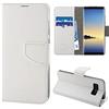 N NEWTOP Cover Compatibile per Samsung Galaxy Note 8, HQ Lateral Custodia Case Flip Magnetica Portafoglio Simil Pelle Stand (Bianco)