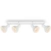 Briloner Leuchten - Lampada da soffitto retrò, plafoniera retrò a 4 luci, faretto da soffitto E14, orientabile, bianco, 550 x 140 x 60 mm, 2674-046